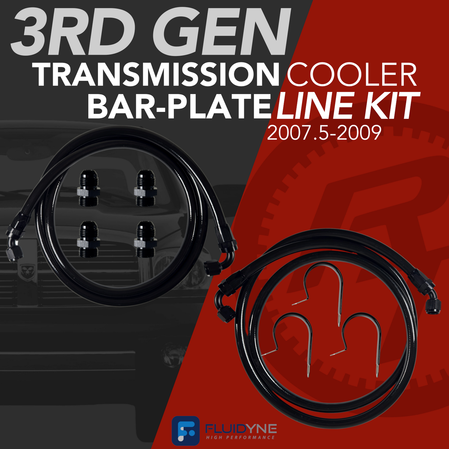 FLUIDYNE 3RD GEN BAR PLATE LINE KIT – 2007.5 – 2009 Dodge Cummins – 68RFE ONLY